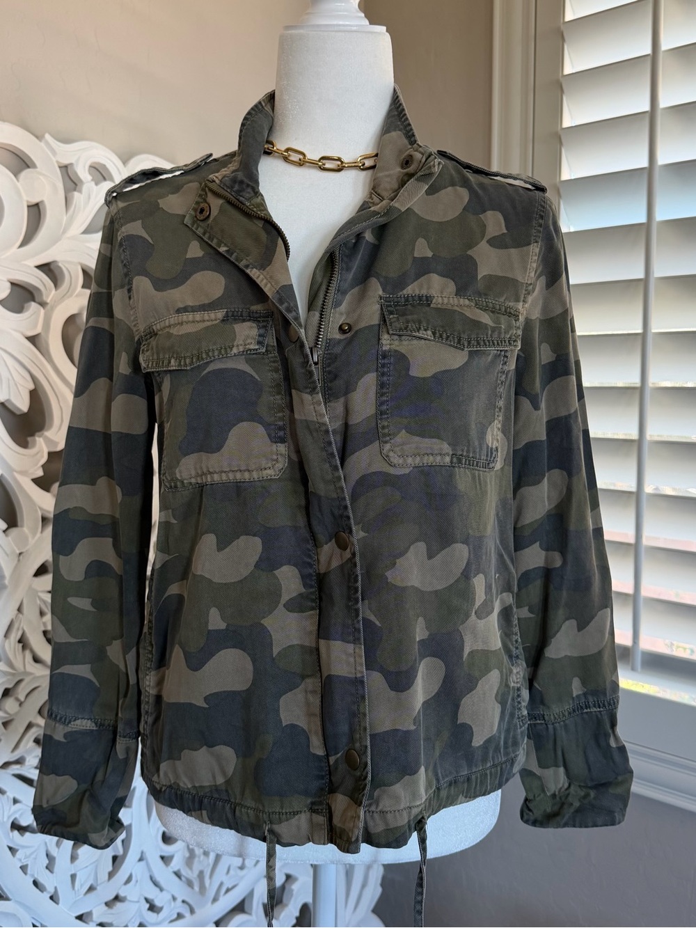 C&C California Camo Utility Jacket in Olive/Khaki